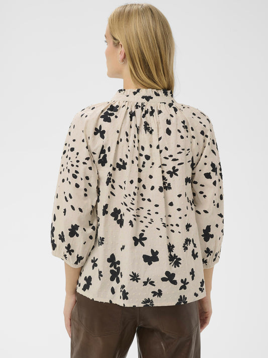 Blusenshirt Aletta PW black flower