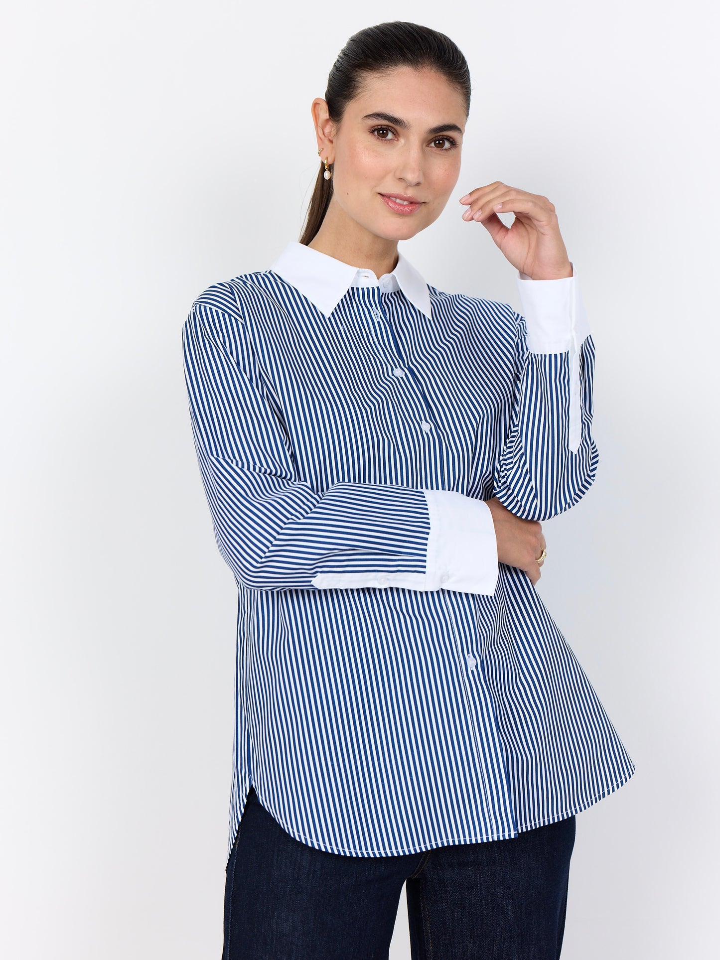 Hemdbluse SC-Belinda 2 navy/weiß Streifen