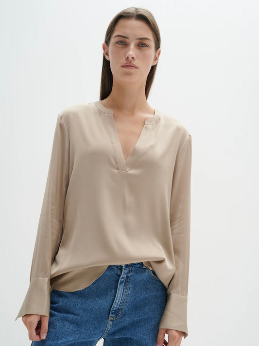 Seidenbluse Liko IW cobblestone