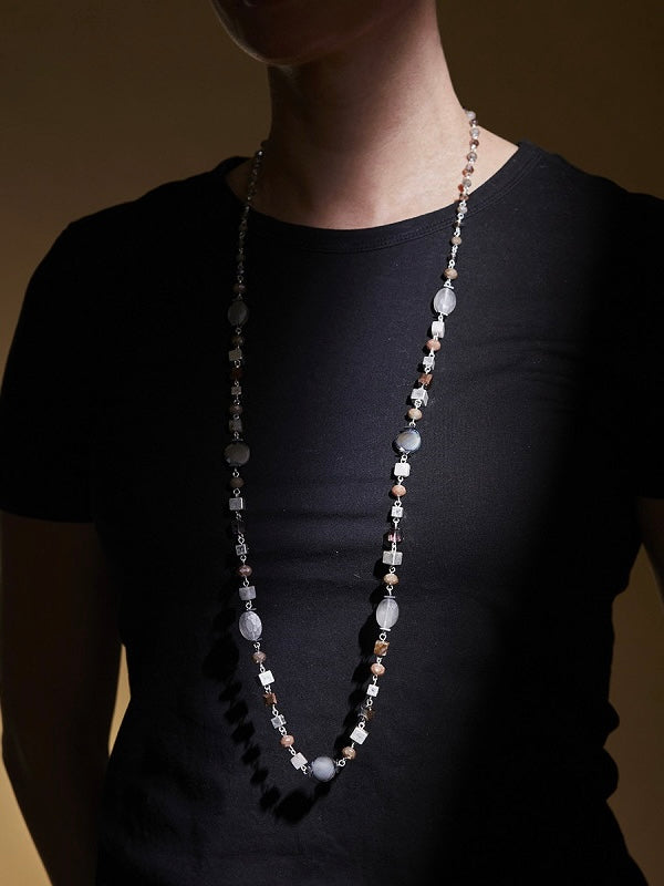 Halskette Livia grau