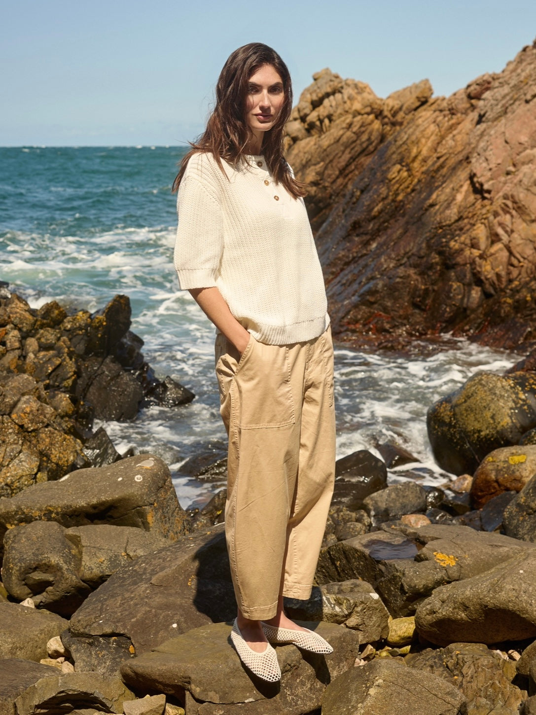 Boyfriend Hose SC-Rovena 8-C sand