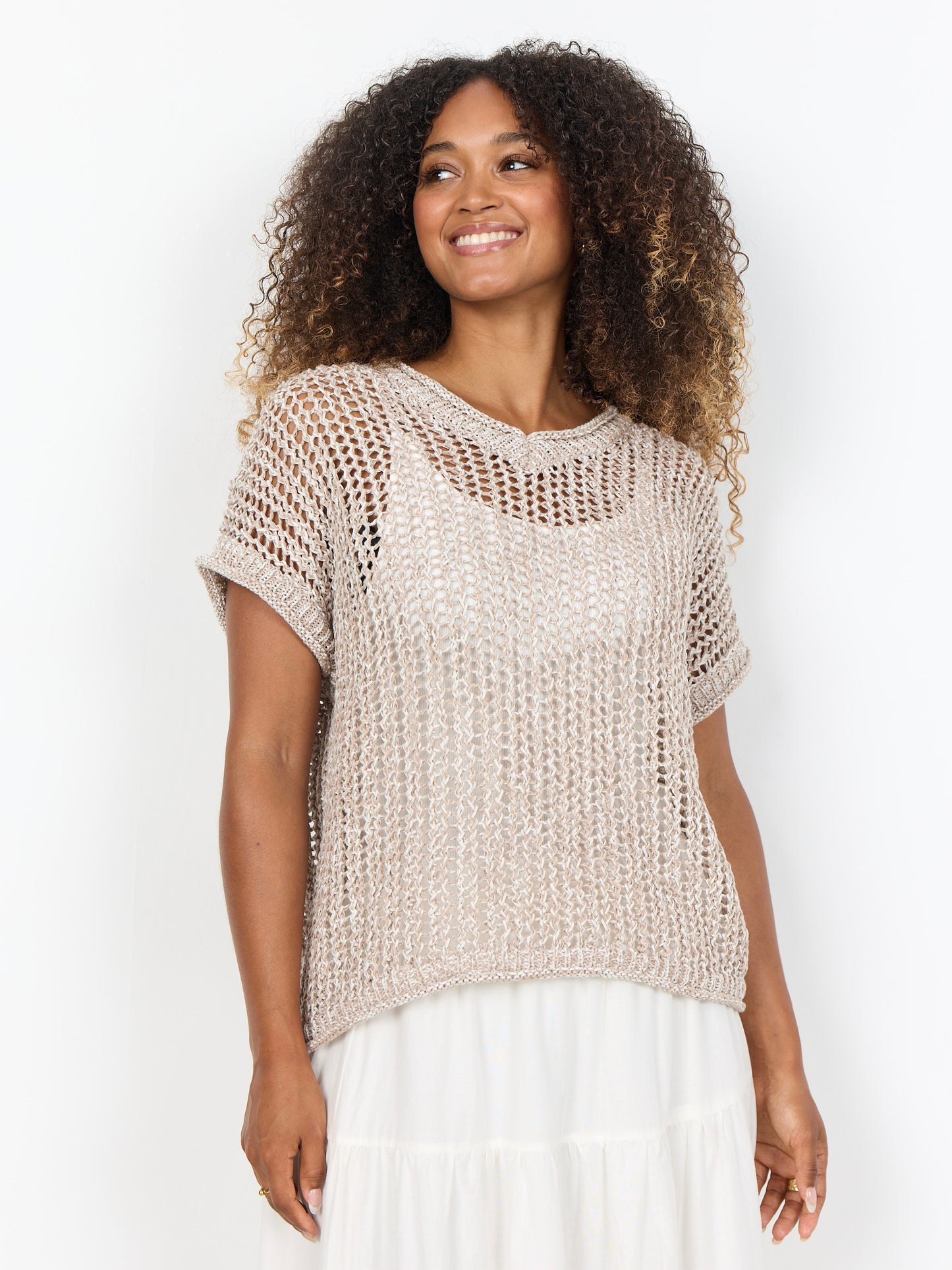 Lochstrickpullover SC-Rudy 2 sand meliert