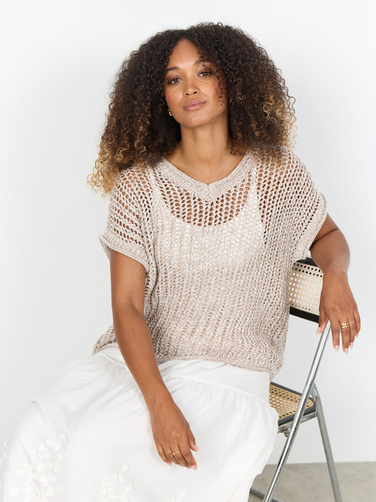 Lochstrickpullover SC-Rudy 2 sand meliert