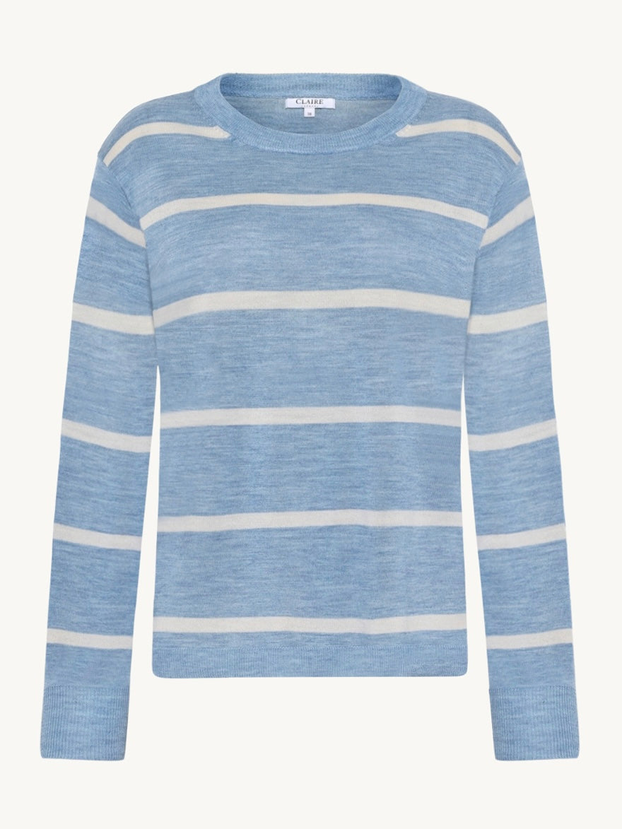 Pullover Pari hellblau/creme Streifen