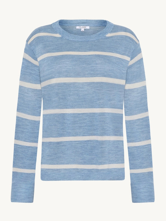 Pullover Pari hellblau/creme Streifen