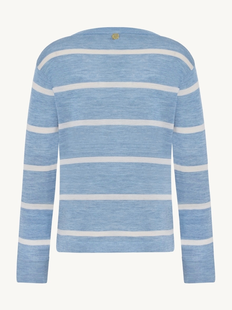 Pullover Pari hellblau/creme Streifen
