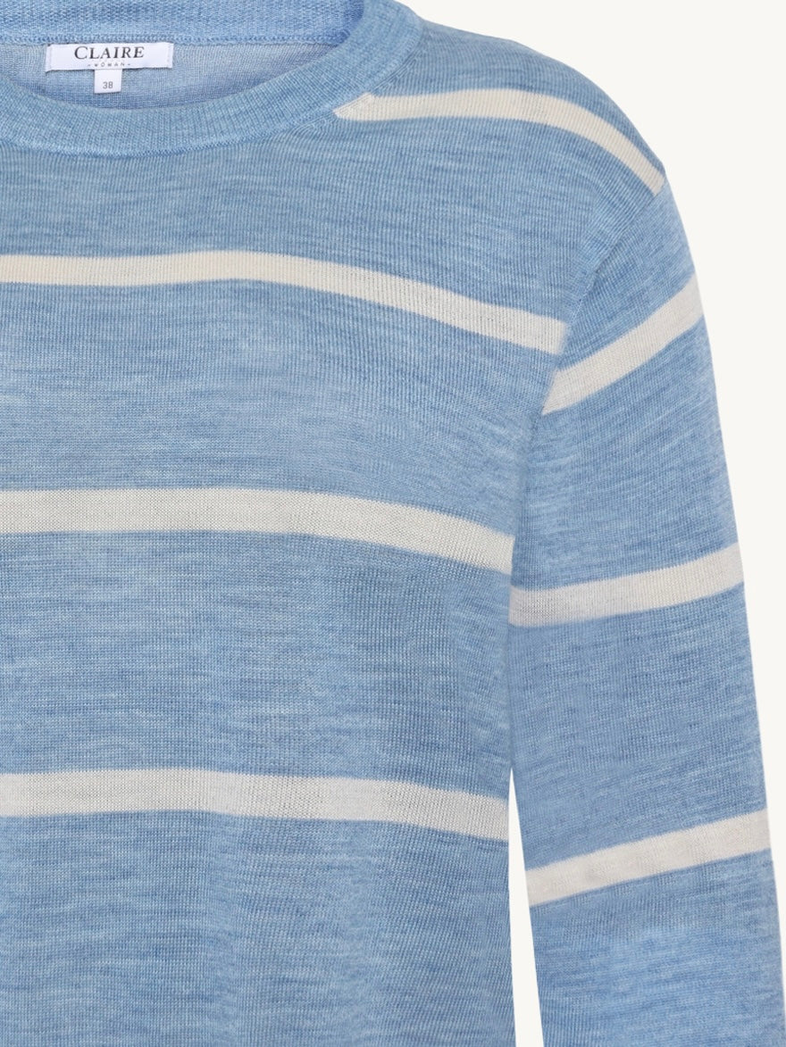 Pullover Pari hellblau/creme Streifen