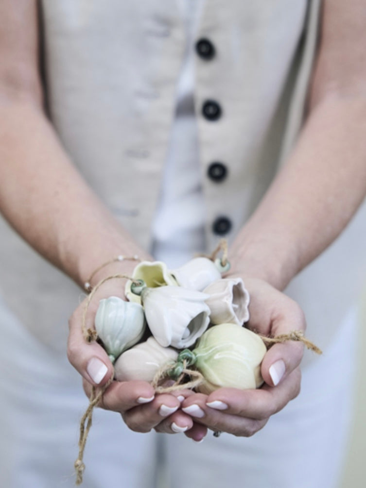 Deko-Anhänger Dehlia Keramik 3er Set, in 4 Farben