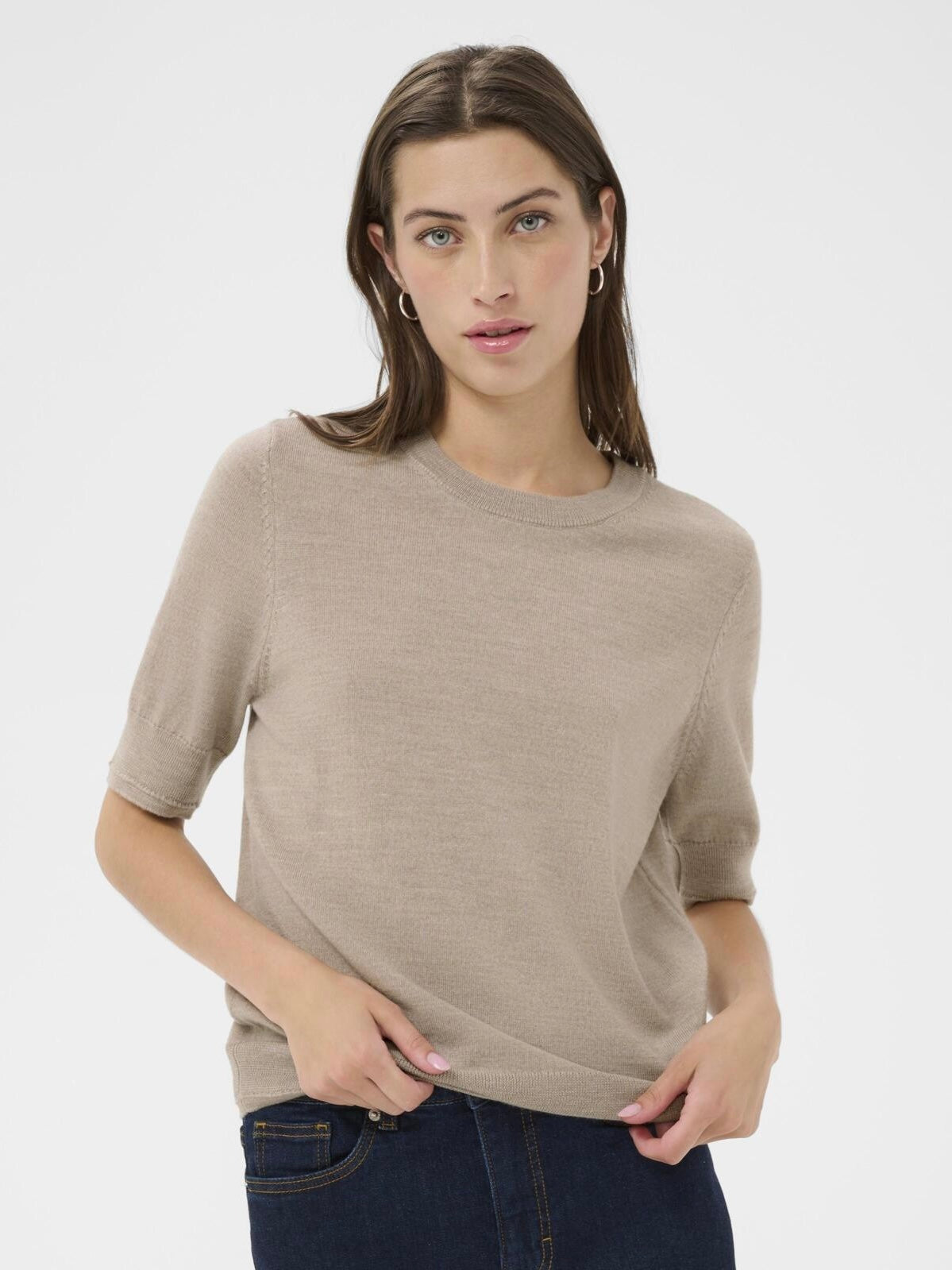 Halbarmpullover Natanya PW light camel melange