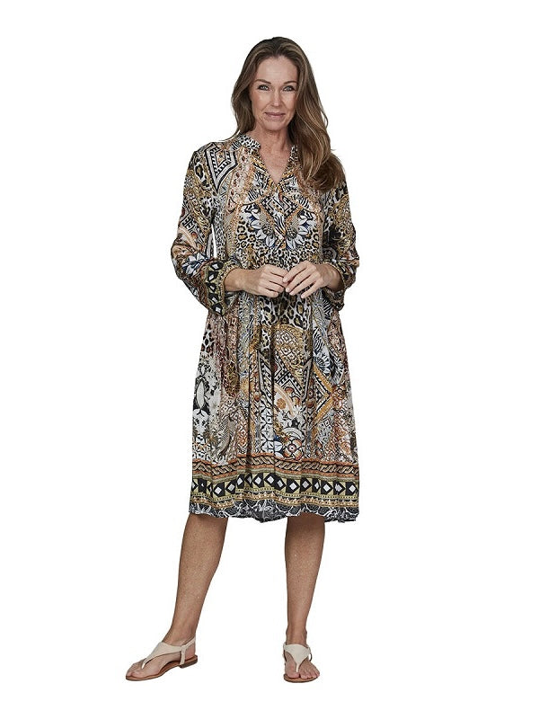 Sommerkleid Olivia braun multicolor