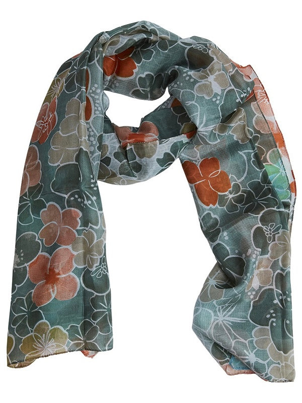 Seidenschal Emilia grün/orange mix