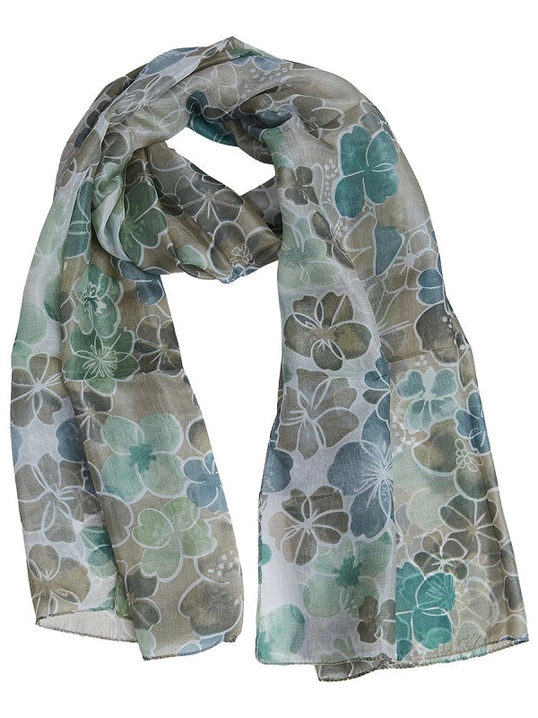 Seidenschal Emilia beige/aqua mix