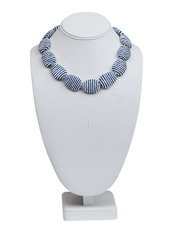 Halskette Elodie blau/weiß