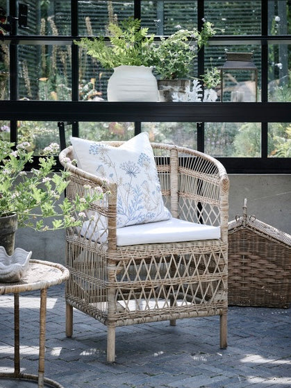 Dekokissen Visilia wollweiß/bleu 50x50cm