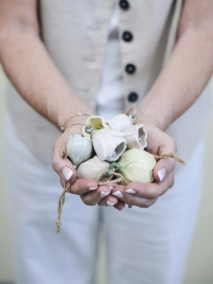 Deko-Anhänger Dehlia Keramik 3er Set, in 4 Farben