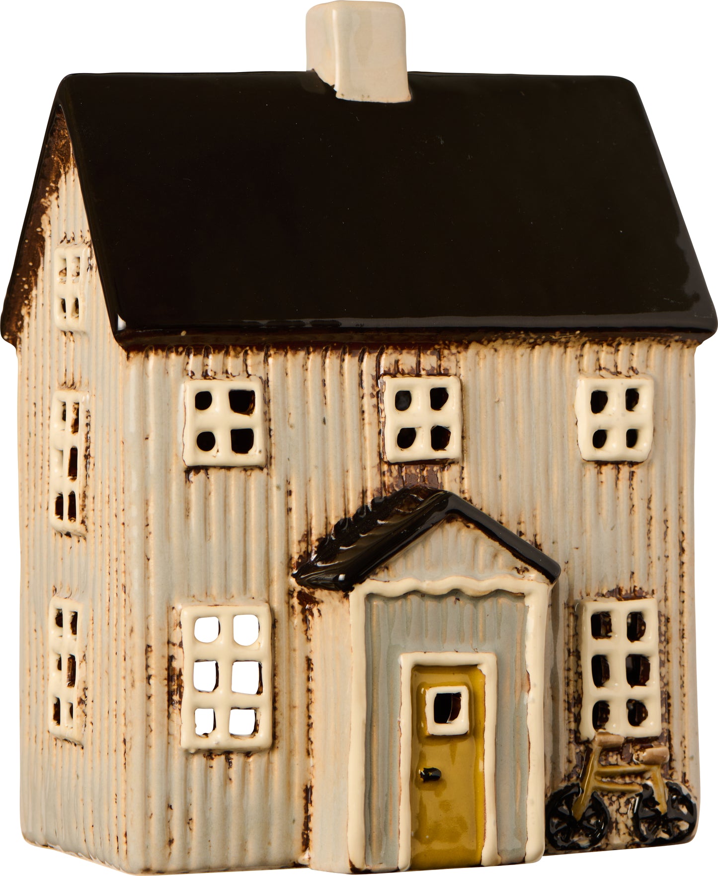 Haus für Teelicht Visby sand mit Fahrrad