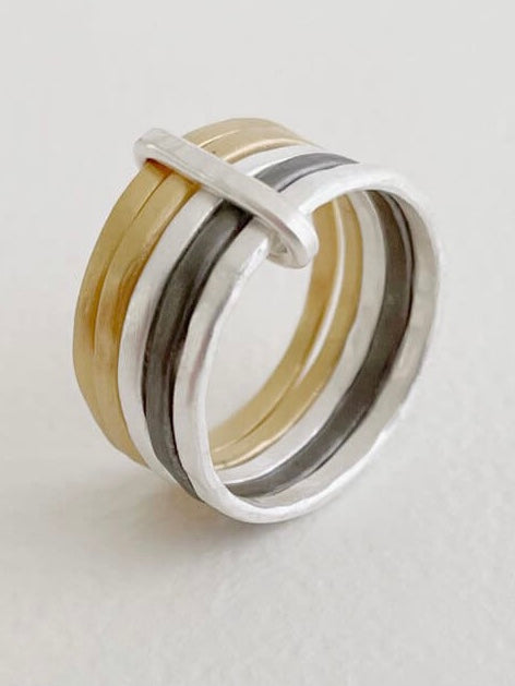Ring Sophie 5Mix silber/gold/ruthenium