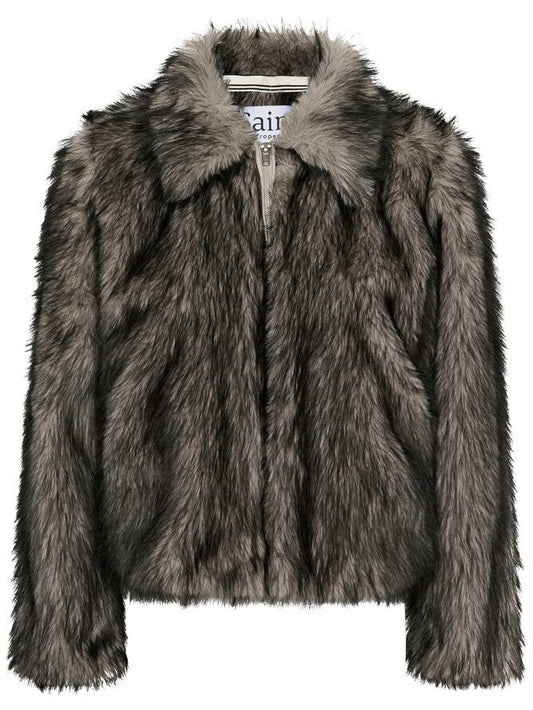 Kunstpelzjacke Sabey SZ dark gull gray