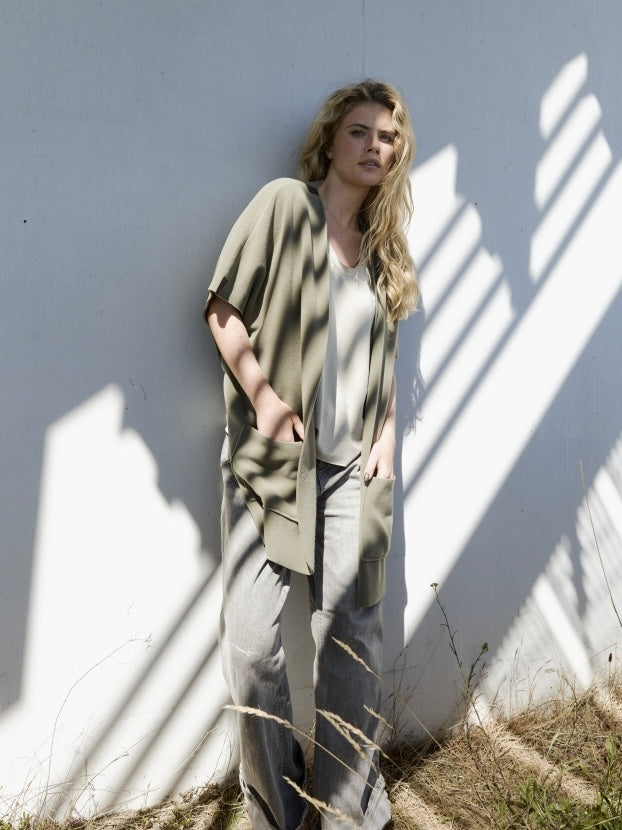 Fleece Weste lang 7177, in 2 Farben