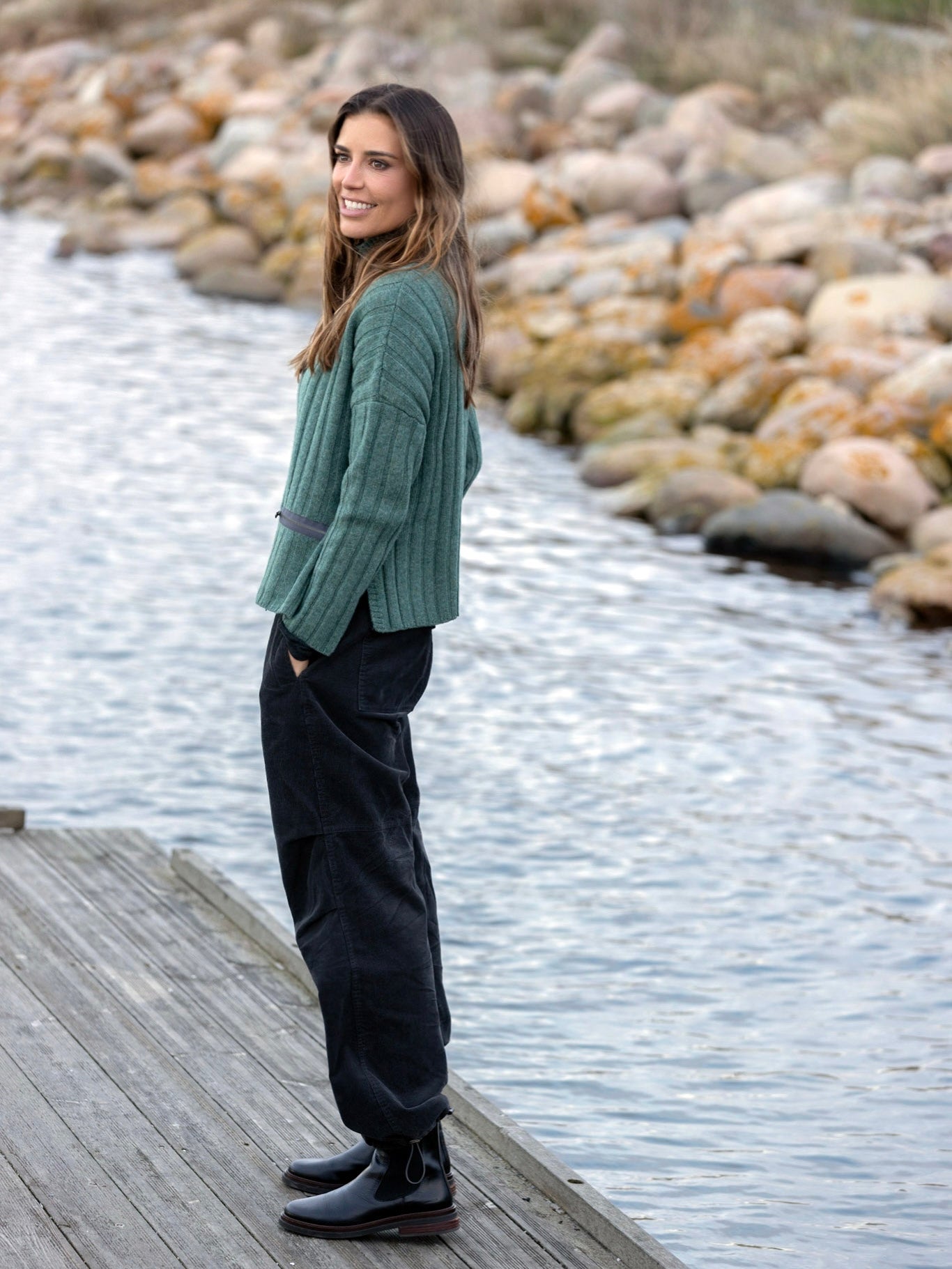 Strickjacke Melodi evergreen melange