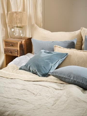 Dekokissen Leinen chalk blue 50x50cm