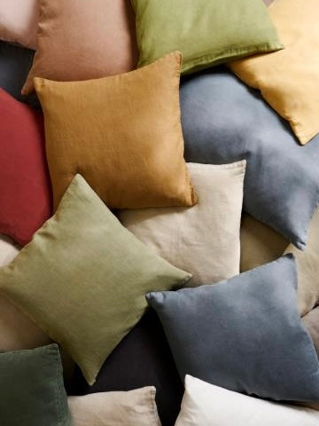 Dekokissen Leinen eucalyptus green 50x50cm