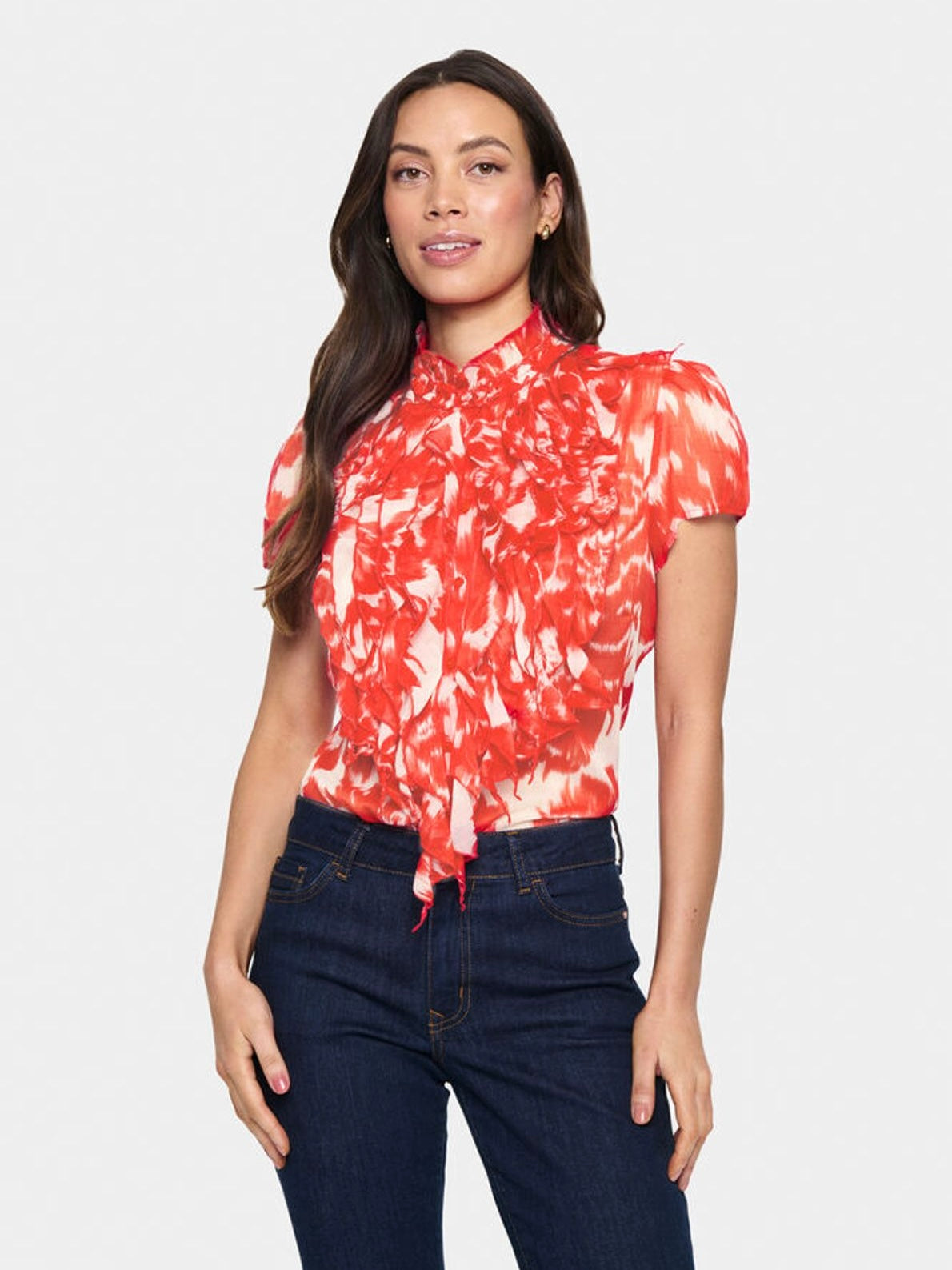 Bluse Lilja SZ Crinkle Poinciana Water Blooms