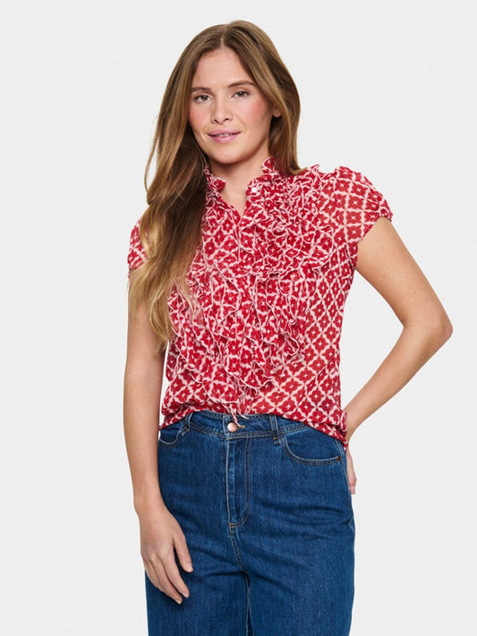 Bluse Lilja SZ Crinkle Maroc Tiles red