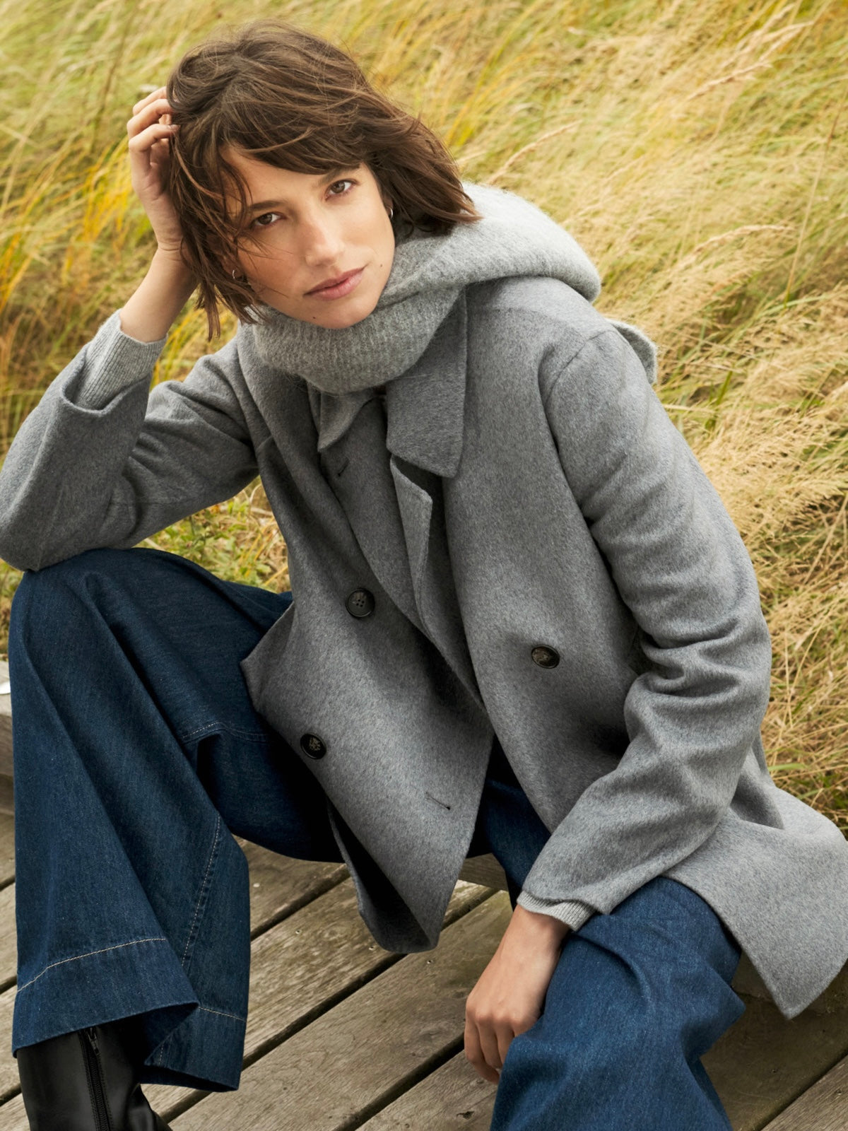 Cabanjacke Celene PW medium grey melange