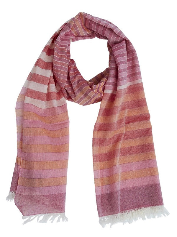Modeschal Layla rot/pink gestreift