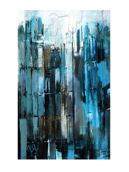 Kunstdruck „rectangularly blue grey“ auf Leinwand, Georg Ireland