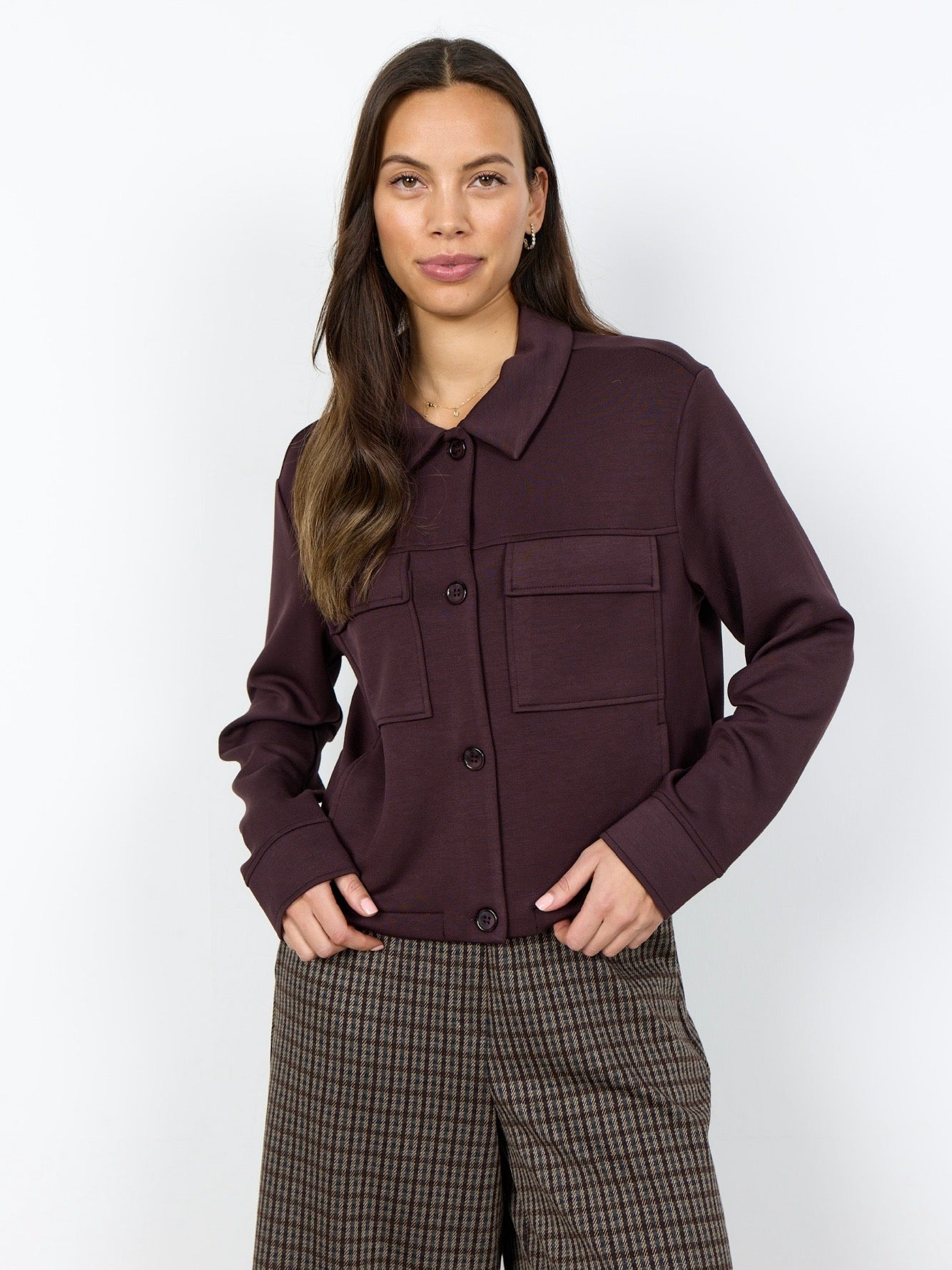 Sweatjacke SC-Banu 337 chocolate plum