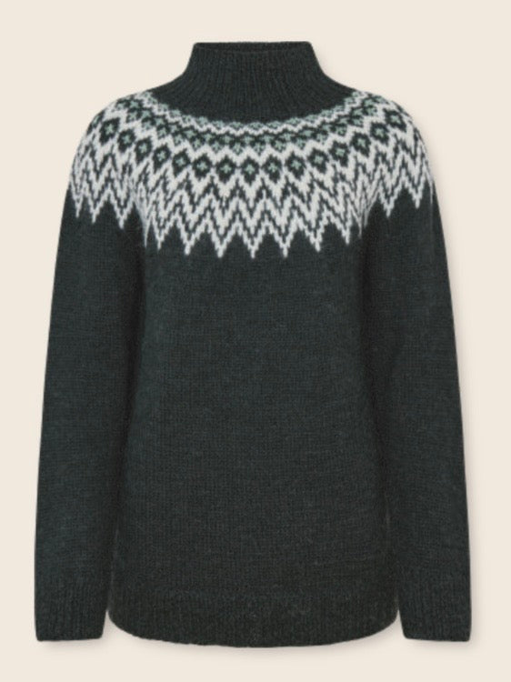 Pullover Che Che high-neck black/mint