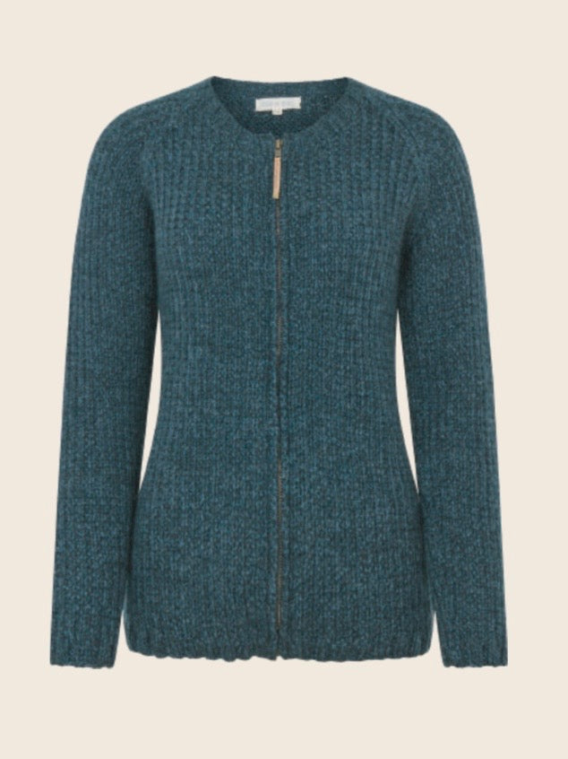 Norweger Strickjacke Sol round neck dark blue