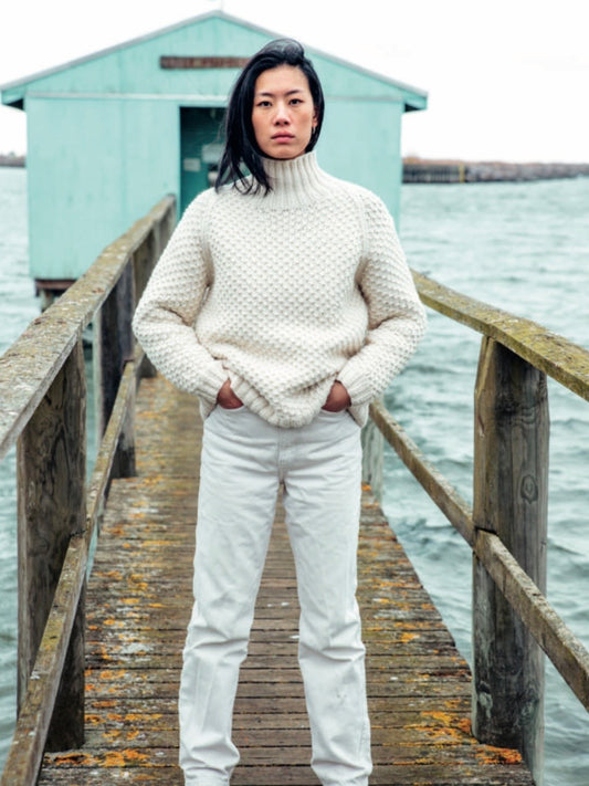 Pullover Butterfly high neck wollweiß