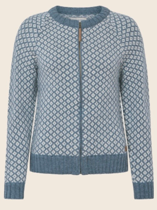 Norweger Strickjacke Iris silver blue
