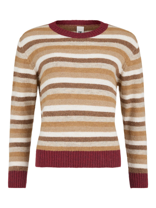 Pullover Florence TT bordeaux/natur Streifen