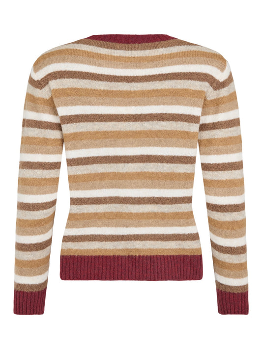 Pullover Florence TT bordeaux/natur Streifen