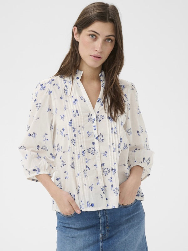 Blusenshirt Brith PW blue bouquet