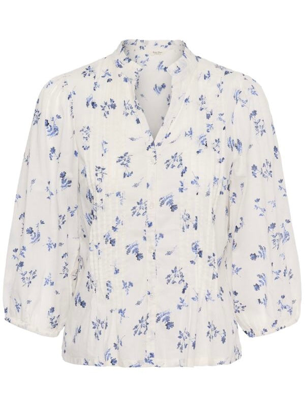 Blusenshirt Brith PW blue bouquet