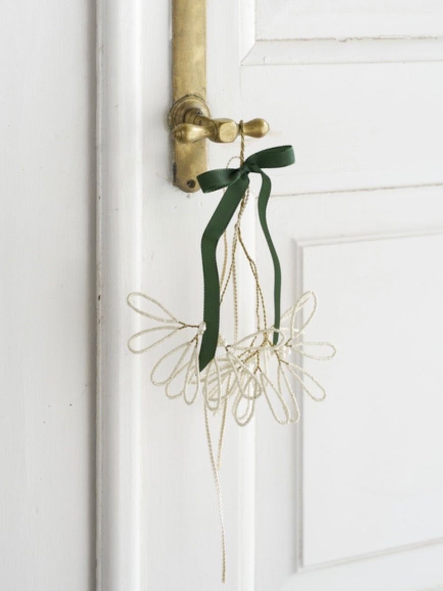 Weihnachtszweig Misolde 24cm off white/light gold