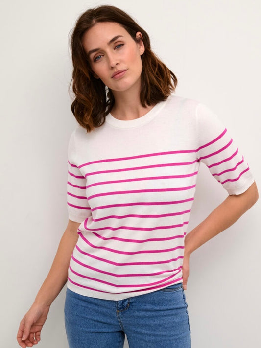 Pullover Lizza KA chalk/rose violet narrow stripe