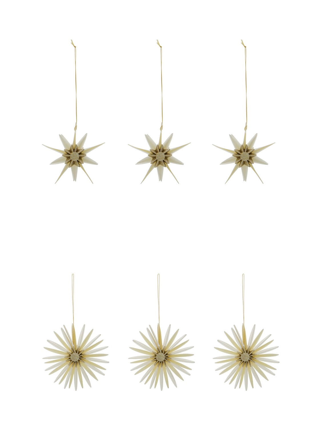 Weihnachtsanhänger HDStari 6er Set cremeweiß 8cm