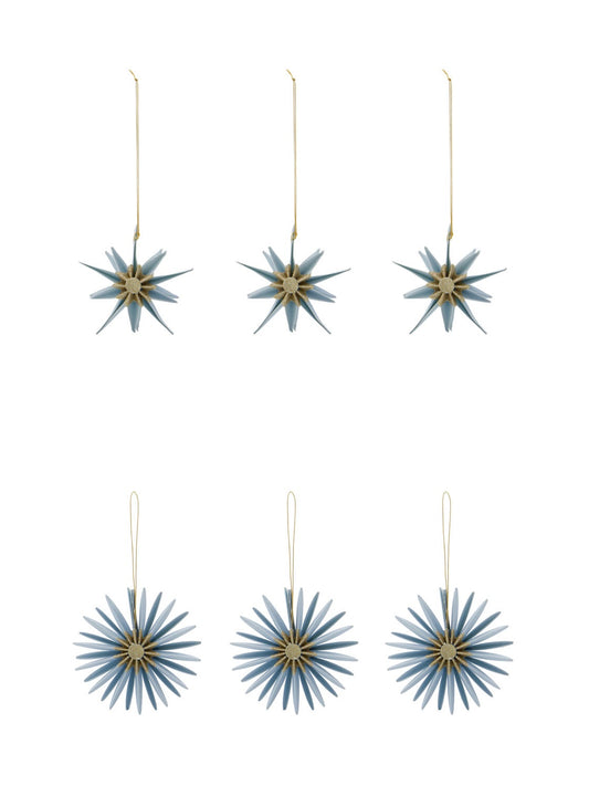 Weihnachtsanhänger HDStari 6er Set hellblau 8cm