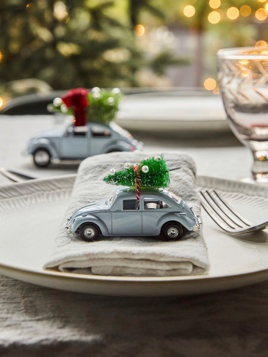 Dekoauto HDMini Xmas car hellblau 8,5cm