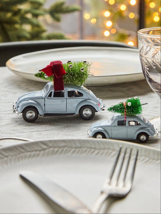 Dekoauto Xmas car hellblau 12,5cm