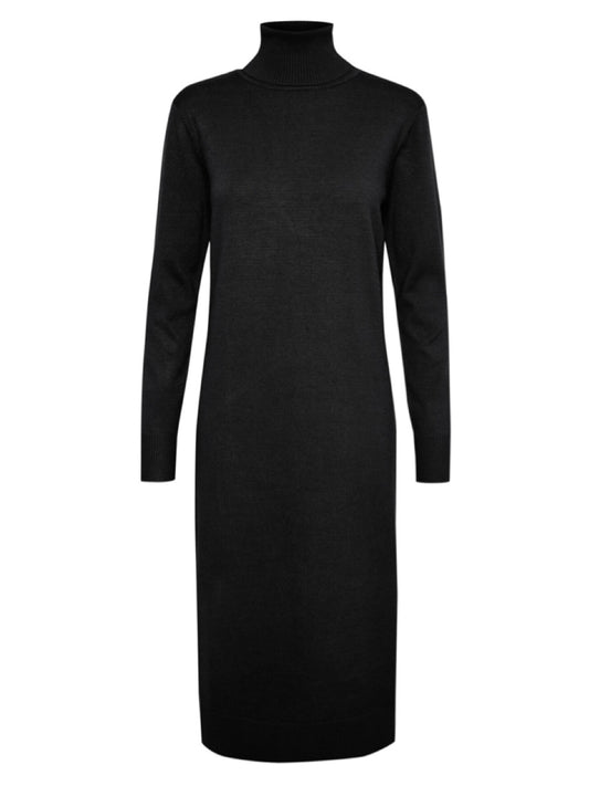 Strickkleid Mila SZ lang mit Rollkragen schwarz