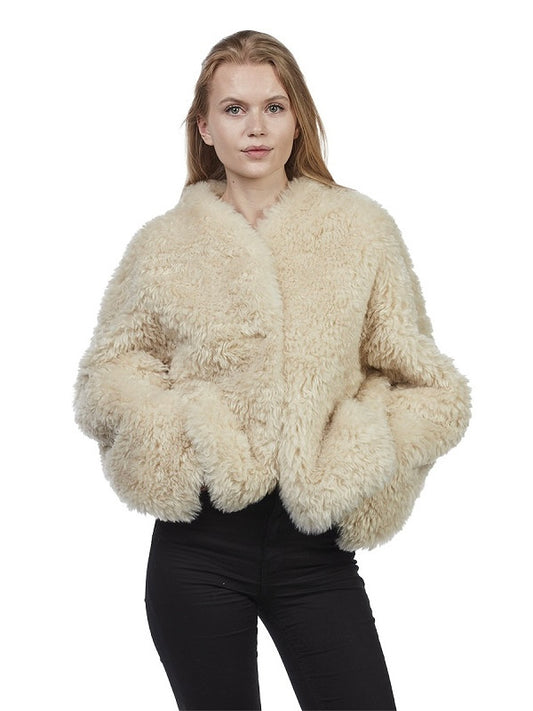 Webpelzjacke Fia hellbeige