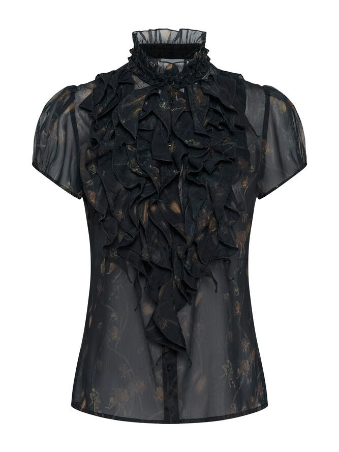 Bluse Lilja SZ Crinkle Black Washed Dandelions