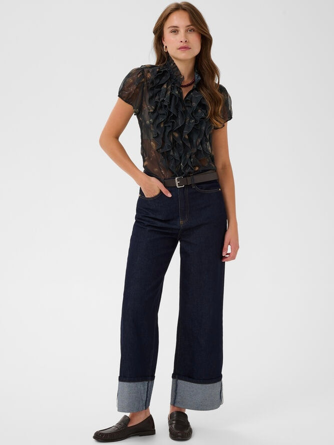 Bluse Lilja SZ Crinkle Black Washed Dandelions